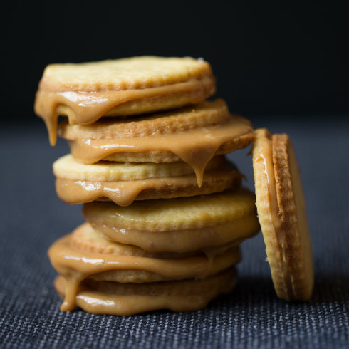 Butter biscuits with baked caramel (photography by Tasha Seccombe)