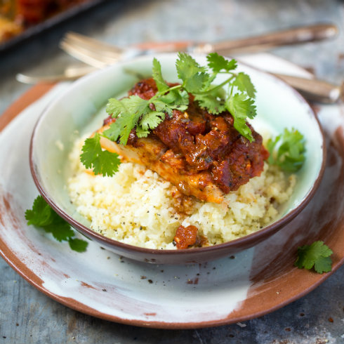 Lemon olive and harissa fish tray bake recipe