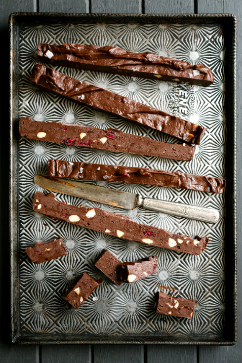 Cut the fudge into squares (photography by Tasha Seccombe)