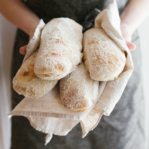 Freshly baked ciabatta loaves, made with Scott's bread recipe (photography by Tasha Seccombe)