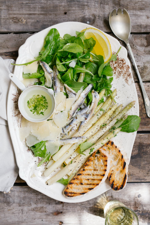 White anchovy salad with asparagus & parmesan (photography by Tasha Seccombe)