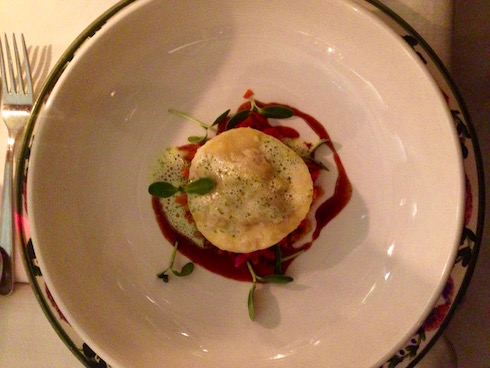 The ravioli starter at dinner.