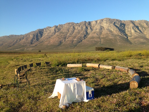 The magical setting for sundowners in the Elandsberg Reserve.